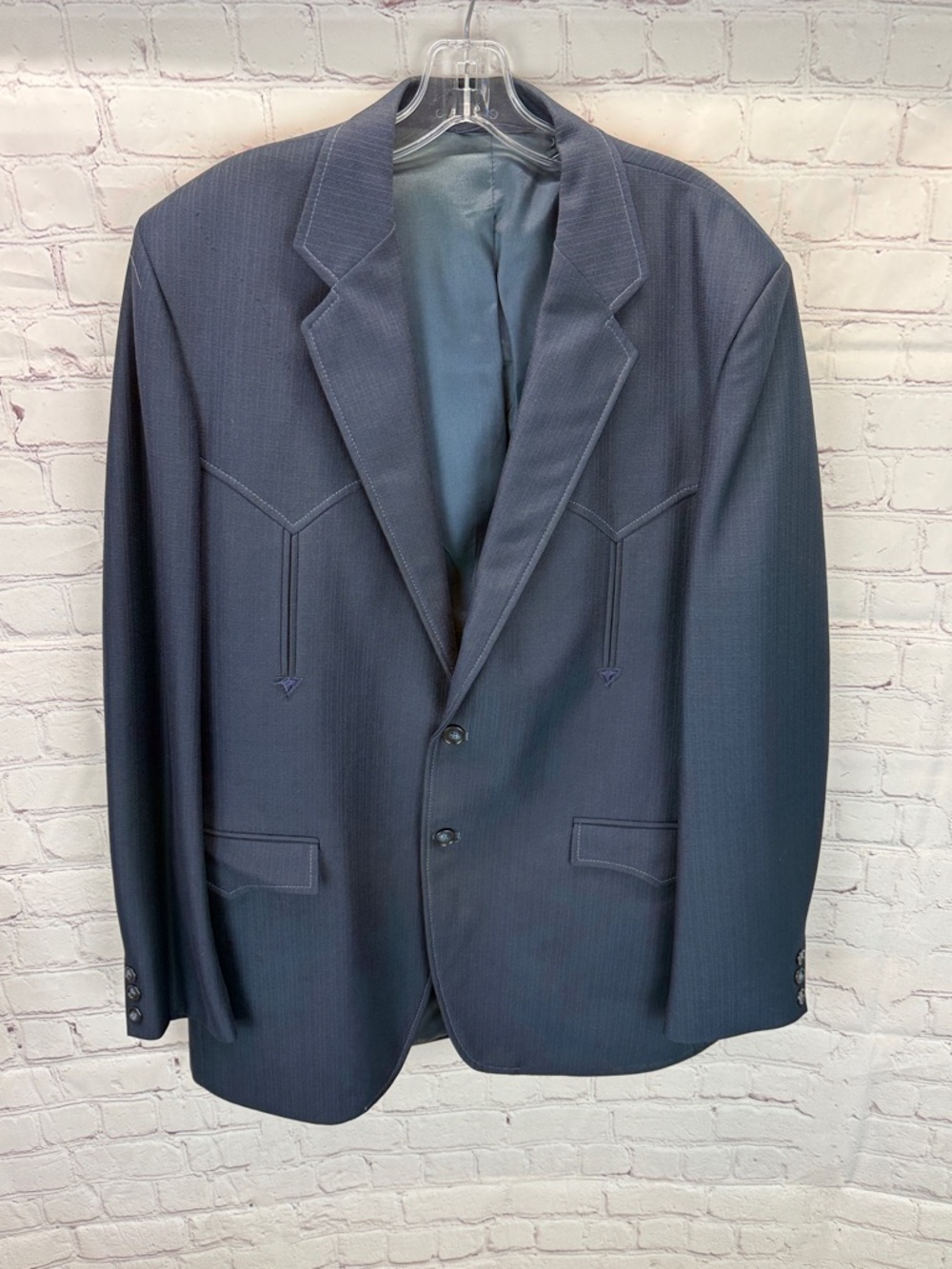 VTG Circle S Mens navy western blazer EUC SZ 44L